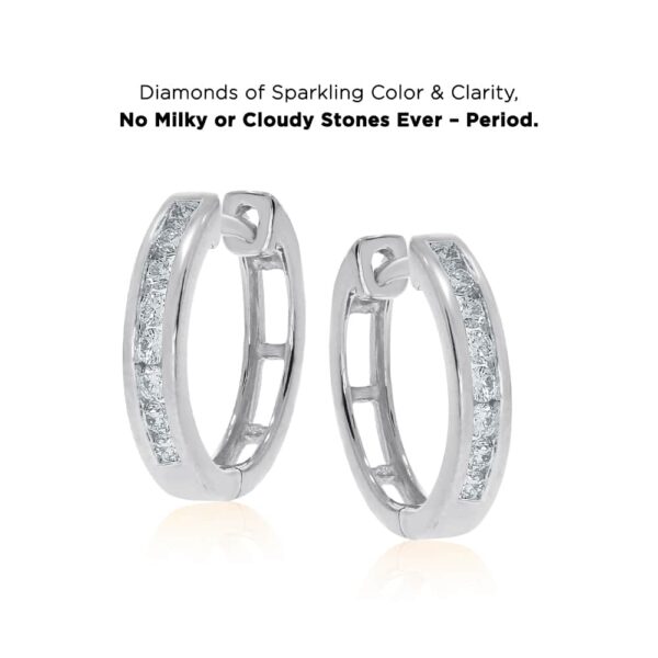 La Joya Adorable 1/4-1/2 Carat Total Weight Lab Grown Diamond Hoop Huggie  Earrings Crafted in White Rhodium or Yellow Gold Plated 925 Sterling Silver