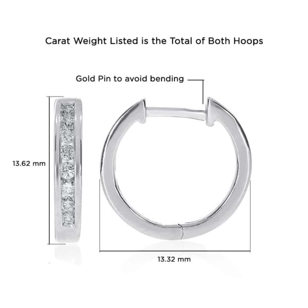 La Joya Adorable 1/4-1/2 Carat Total Weight Lab Grown Diamond Hoop Huggie  Earrings Crafted in White Rhodium or Yellow Gold Plated 925 Sterling Silver