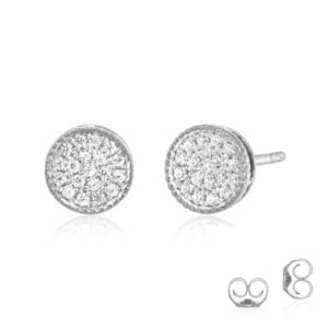 Dainty 1/5 Carat Total Weight (cwt.) Composite Diamond Stud Earrings for Men and Women Fashioned in 10K Solid White Gold  (GH Colour and SI Clarity Up Diamonds)