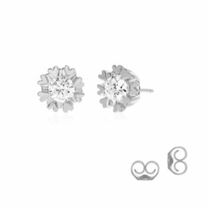 La Joya 1/2-1/4 Carat Total Weight Lab Grown Diamond Stud Earrings For Women Set In Adorable Heart Shaped Prong Setting With the Metal of Your Choice