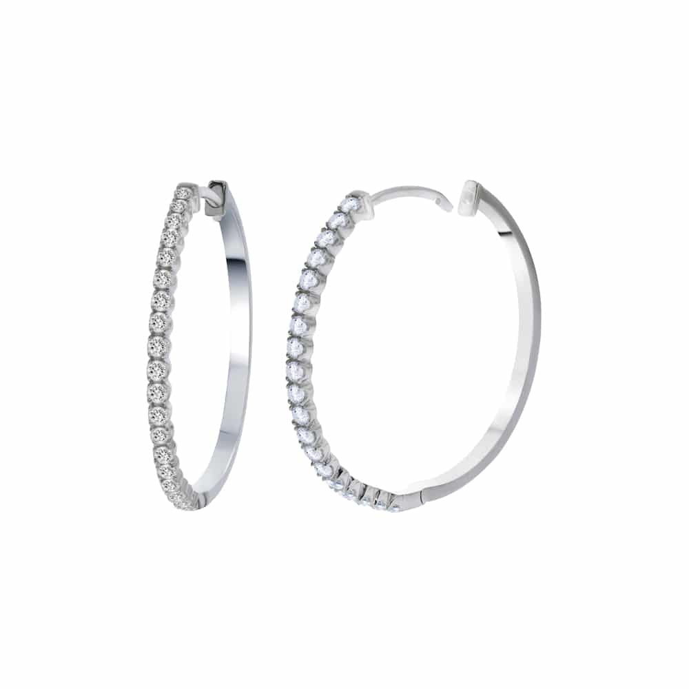 La Joya Gorgeous 1-2 Carat Total Weight Lab Grown Diamond Hoop Earrings for Women Crafted in White Rhodium or Yellow Gold Plated 925 Sterling Silver