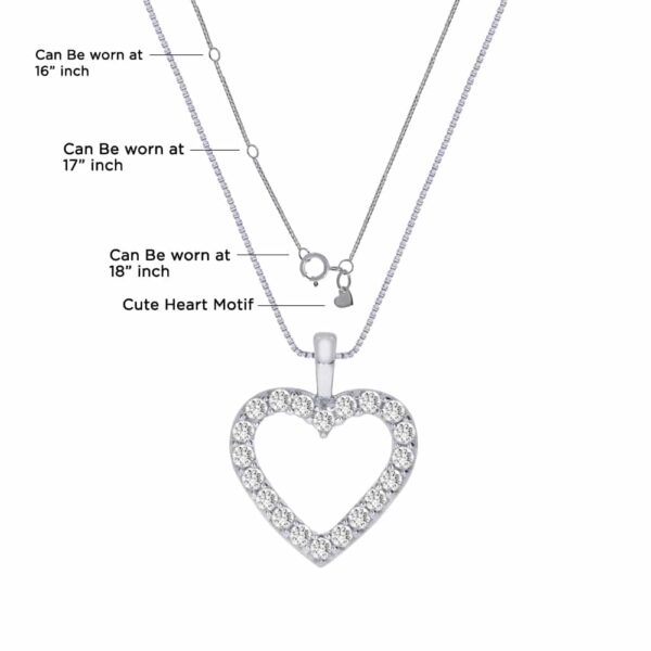 Stunning  Heart Pendant  Sterling Silver 18 inch Necklace