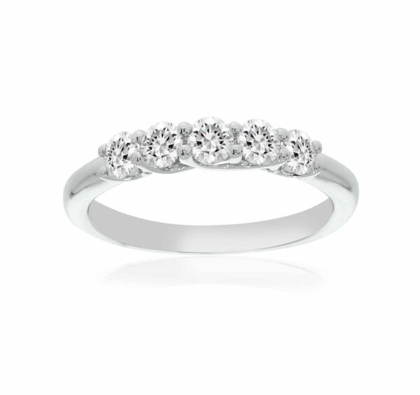 La Joya Classic 1/4-3/4 Carat Total Weight Certified Lab Grown Five Stone Diamond Ring For Women Crafted in the Metal and Color of Your Choice