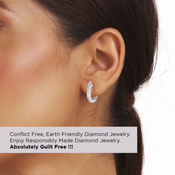 La Joya 1 CT TW Inside Out Lab Grown Diamond Hoop Earrings for 