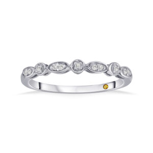 Silver Lab Created Stackable Dot Dash Diamond Ring