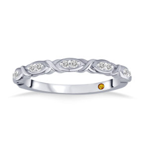 Silver Lab Created 'XO' Diamond Promise Stacking Ring