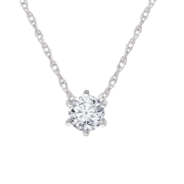 1 - 3 CT TW Six Prong Lab Diamond Solitaire Necklace in 14K Gold