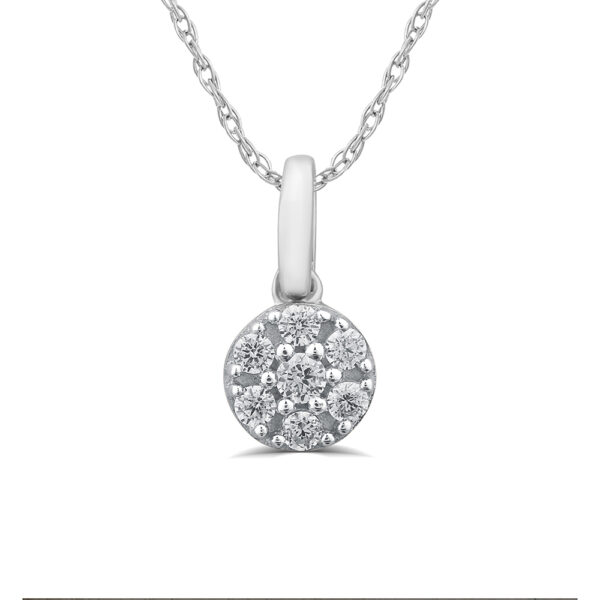 1/10 CT TW Sterling Silver Lab Created Diamond Accent Necklace