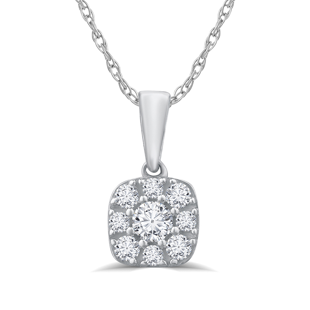 Lab Created Cushion Shaped Diamond Necklace (1/4 - 1 1/2 ct. tw.) | Runa