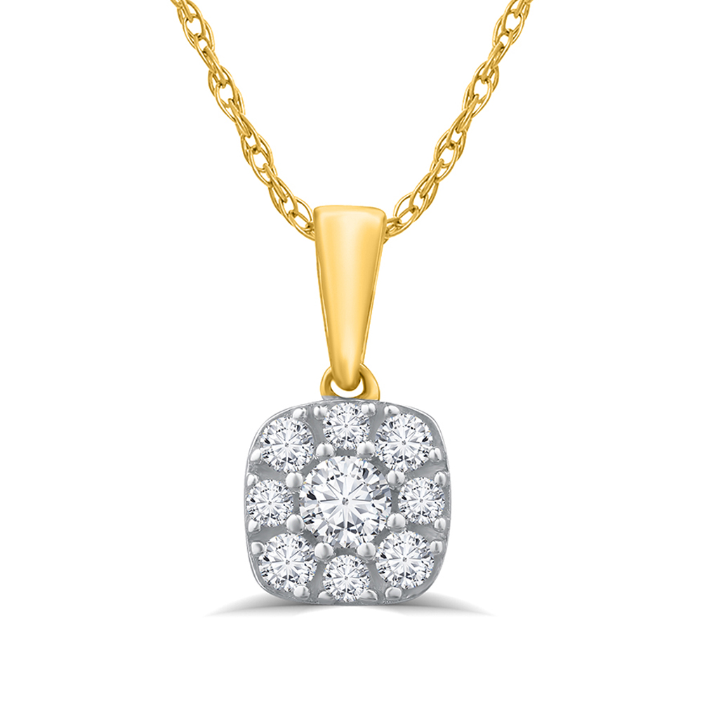 Lab Created Cushion Shaped Diamond Necklace (1/4 - 1 1/2 ct. tw.) | Trish