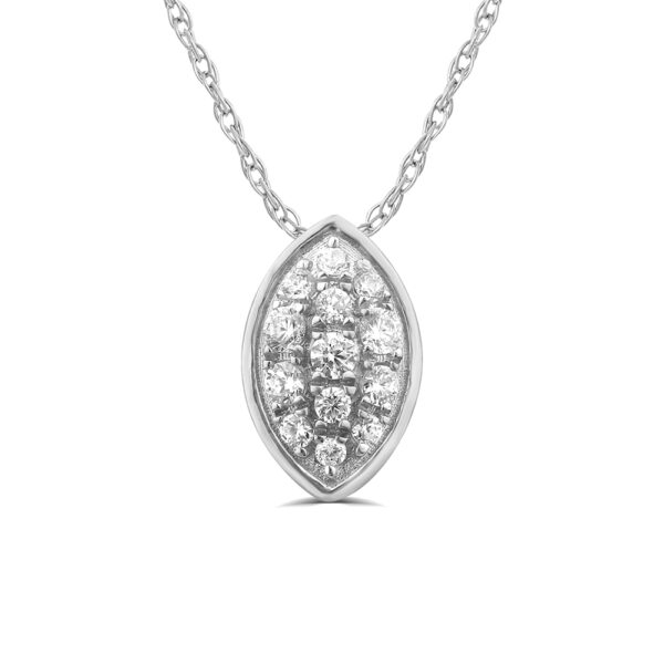 1/6 CT TW Marquise Shaped Silver Lab Created Diamond Necklace | Mona