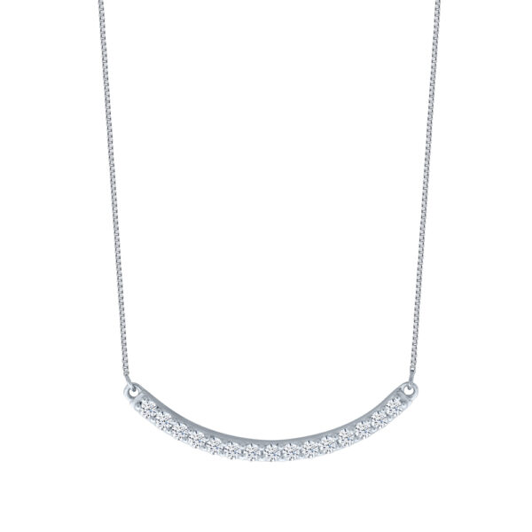 1/3 CT TW Lab Created Curved U-Shaped Diamond Pendant Necklace