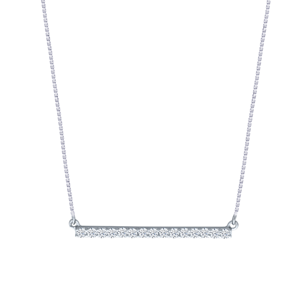 Lab Created Horizontal Bar Diamond Necklace (1/3 ct. tw.)