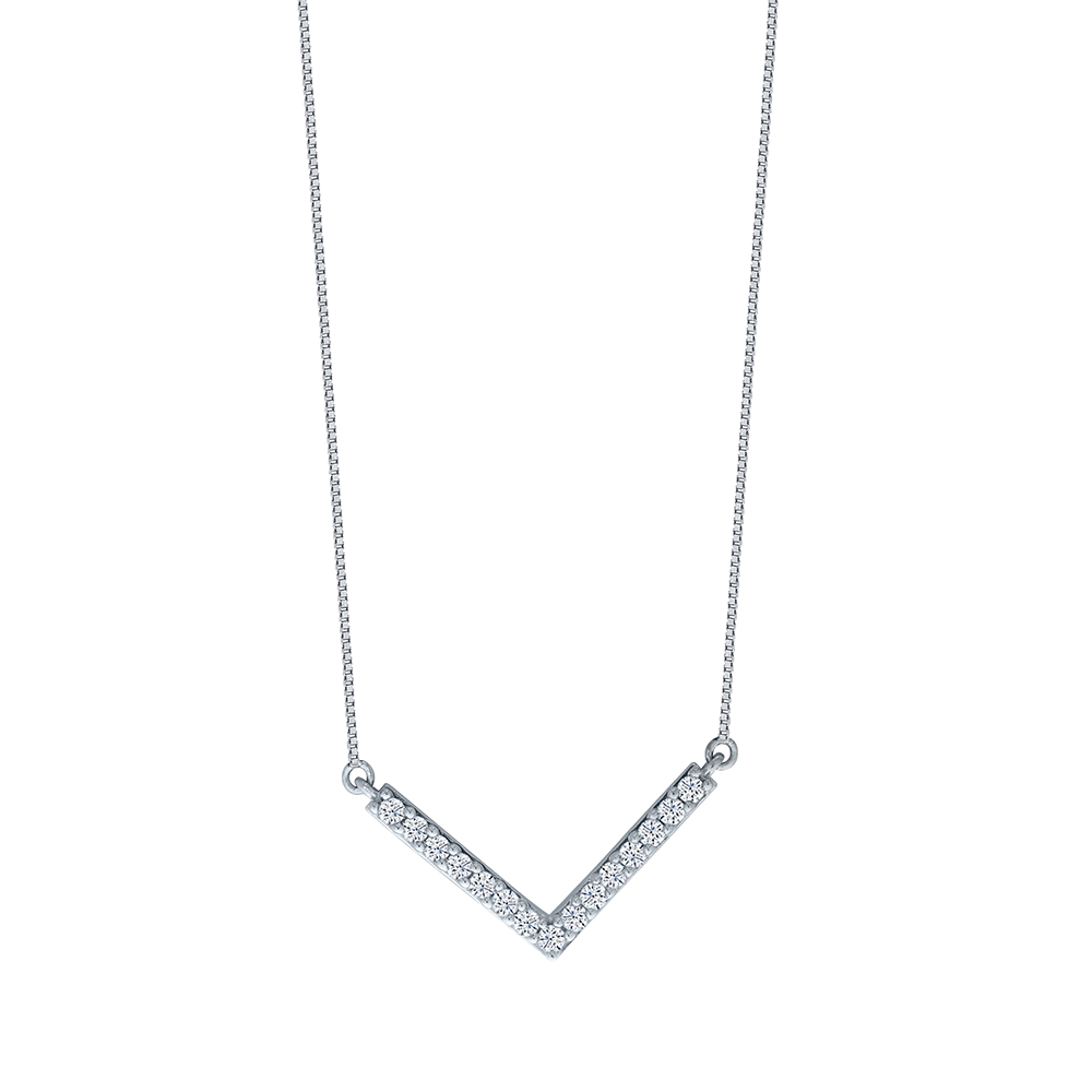 1/3 CT TW Lab Created V-Shaped Diamond Chevron Necklace