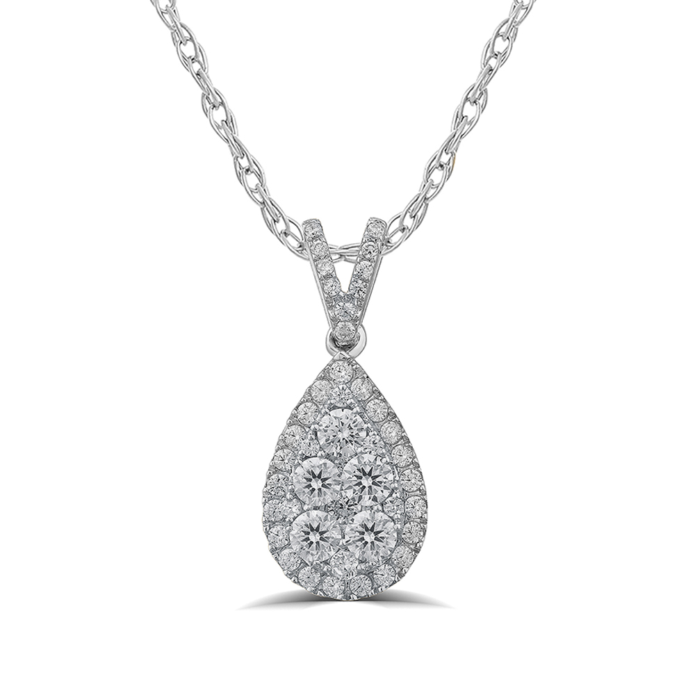 Lab Created Pear Shaped Diamond Necklace (1 1/10 ct. tw.) | Dana