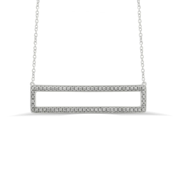 1/3 CT TW Rectangle Shaped Lab Created Diamond Fashion Necklace in Silver