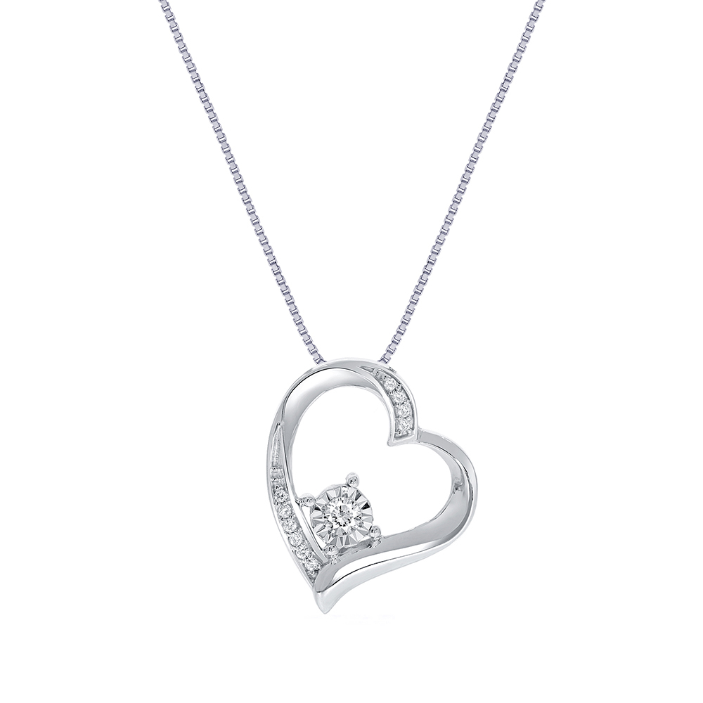 Dainty Lab Grown Diamond Accent Heart Necklace | Maya
