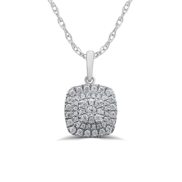 1/2 CT TW Sterling Silver Cushion Shaped Lab Grown Diamond Necklace | Nori