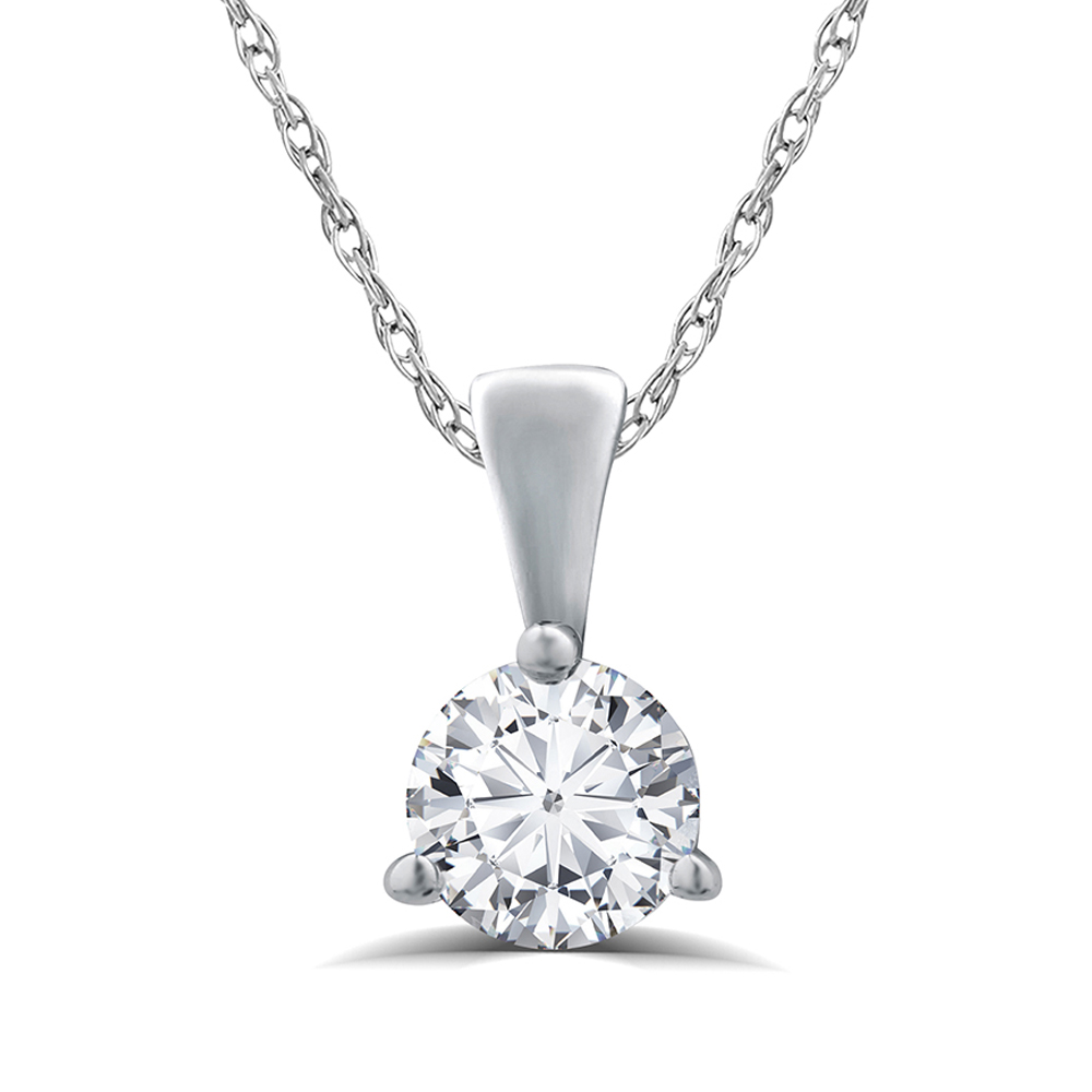 Lab Created Martini Set Diamond Solitaire Necklace (1/4 - 1/2 ct. tw.)