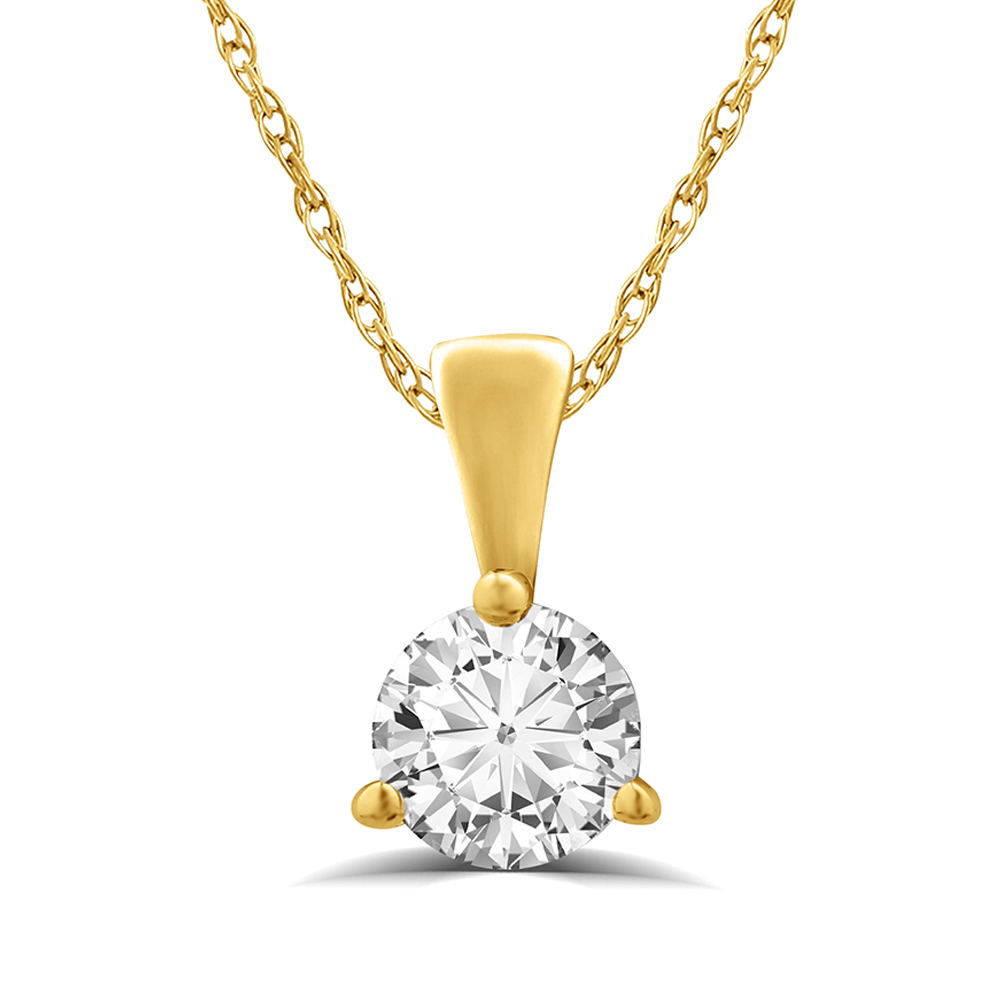 Martini Set Lab Grown Solitaire Diamond Necklace (1/4 - 1/2 ct. tw.)