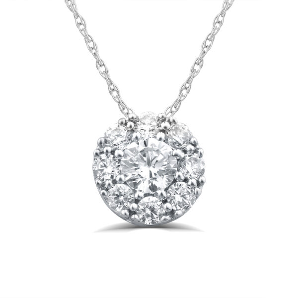 1/2 - 1 CT TW Lab Created Diamond Floating Necklace in Sterling Silver | Tori
