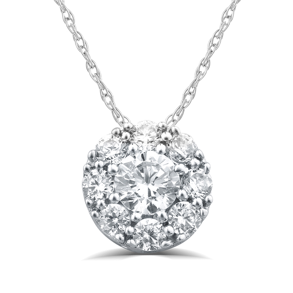 1/2 - 1 CT TW Lab Created Diamond Floating Necklace in Sterling Silver | Tori