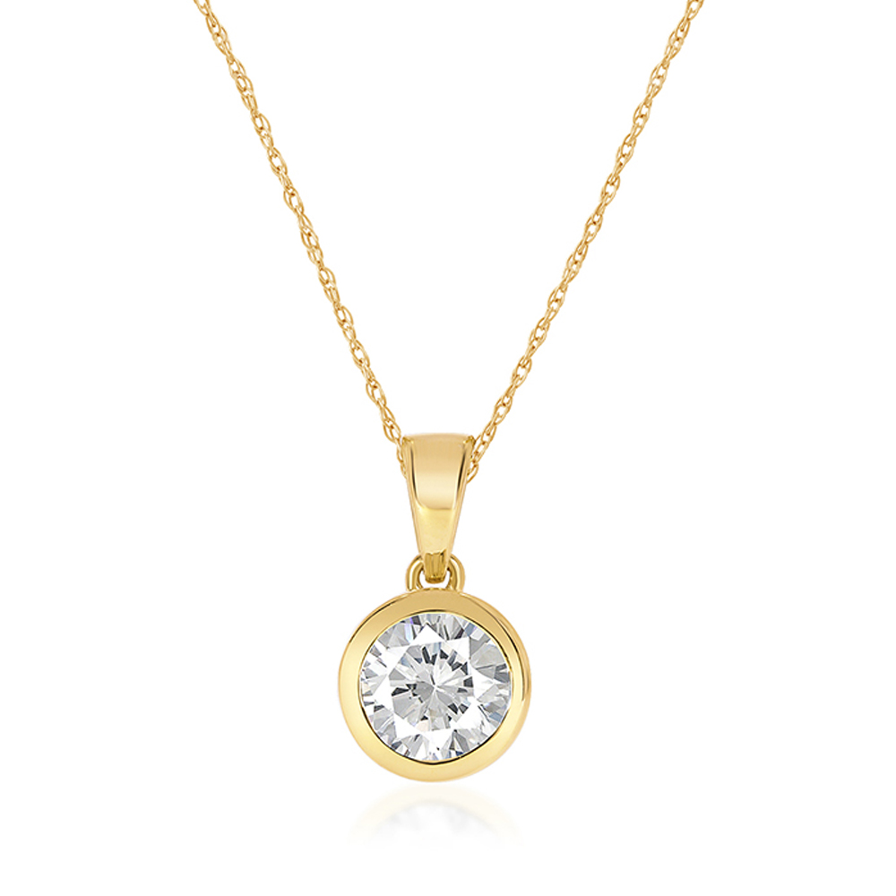 Solitaire Bezel Set Lab Grown Diamond Necklace (1/4 - 3 ct. tw.) | Joni