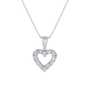 Silver Lab Grown Diamond Heart Pendant Necklace | Thea