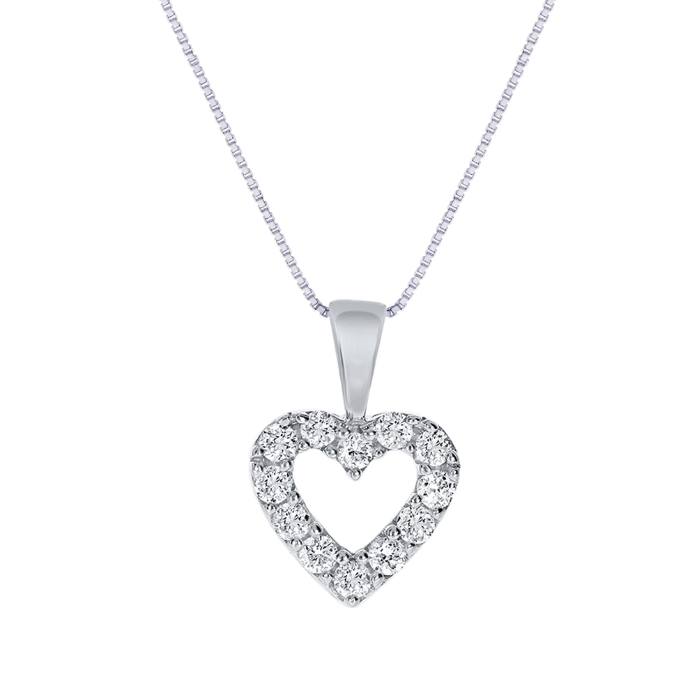 Silver Lab Grown Diamond Heart Pendant Necklace | Thea