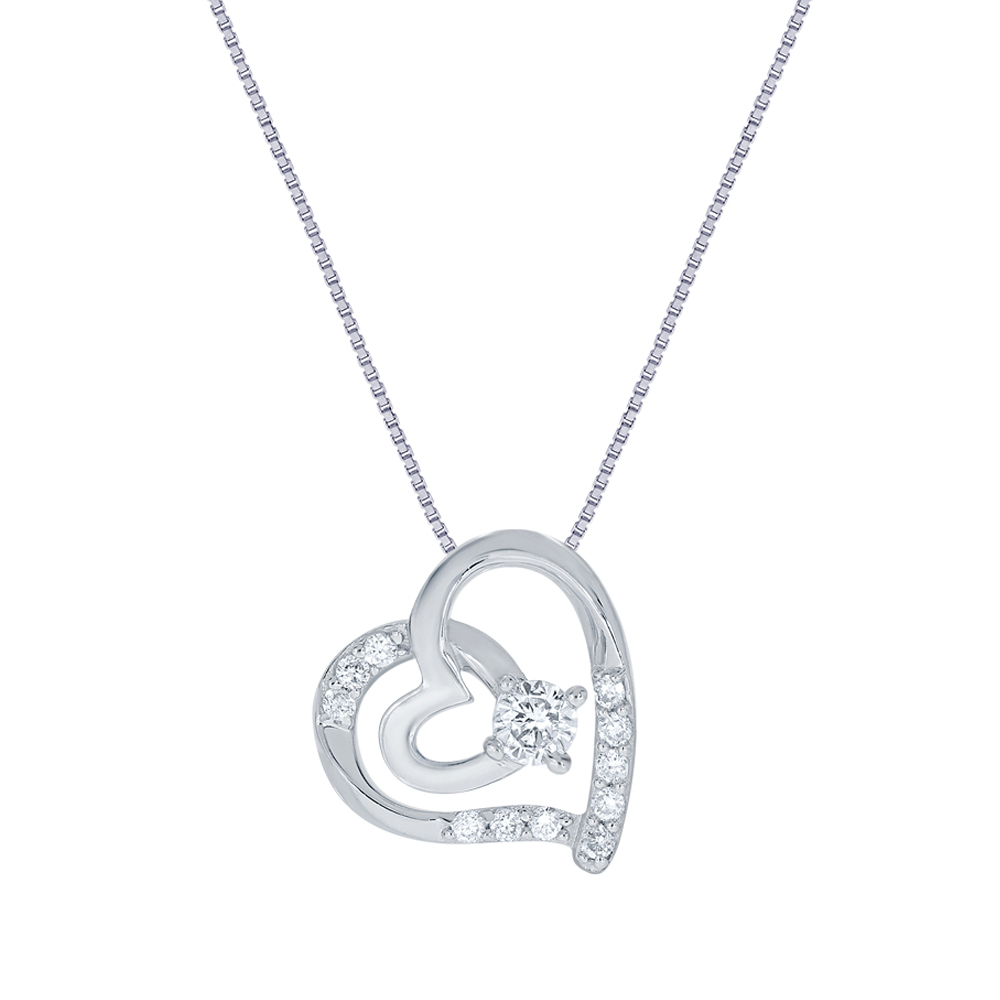Lab Grown Diamond Heart Pendant Necklace (1/4 ct. tw.) | Lola