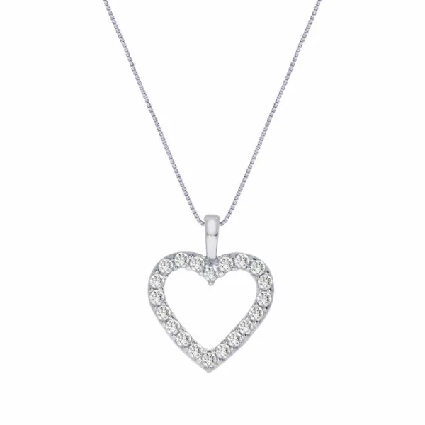 1/4 CT TW Silver Lab Grown Diamond Heart Necklace | Nova