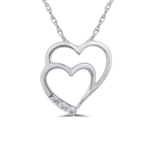 Silver Lab Grown Diamond Heart Pendant Necklace | Ella