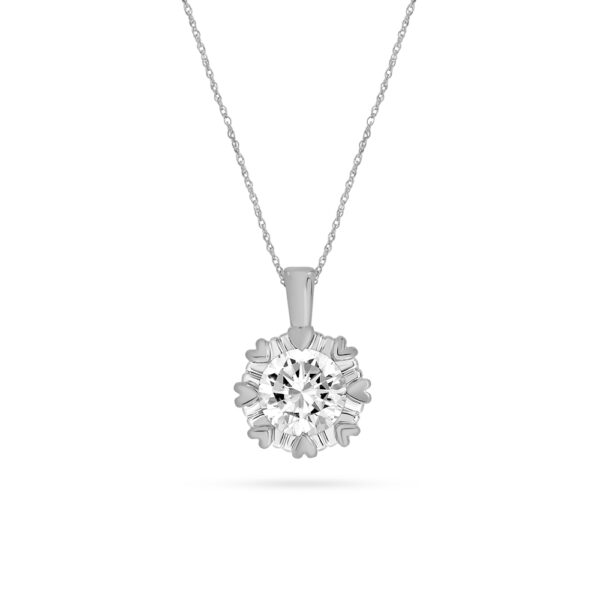 1/4 - 1 CT TW Diamond Solitaire Necklace with Heart Prongs - La Joya