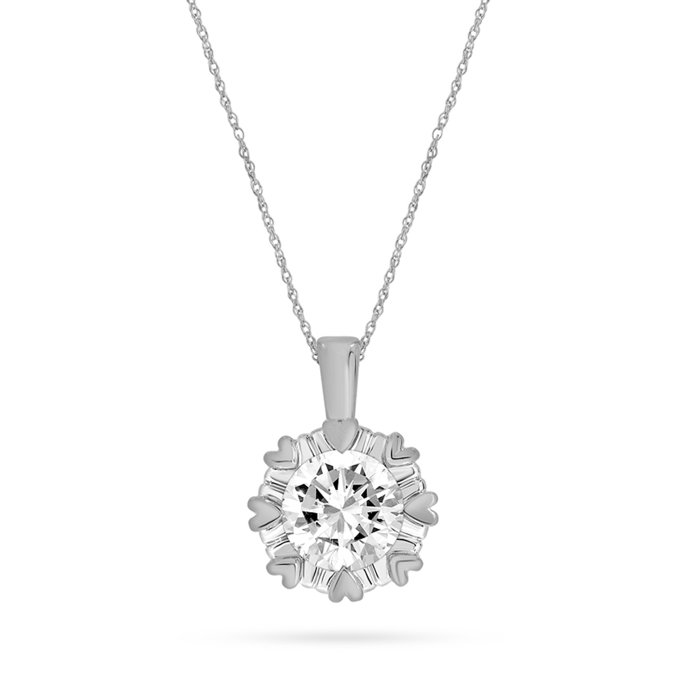 1/4 - 1 CT TW Heart Prong Solitaire Lab Grown Diamond Necklace