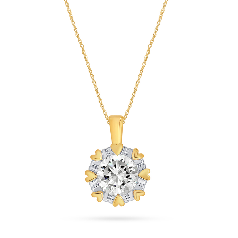 Lab Created Diamond Solitaire Necklace with Heart Prongs (1/4 - 1 ct. tw.)