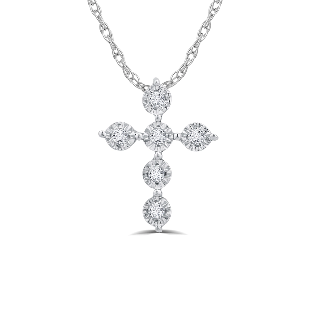 Lab Created Diamond Accent Cross Necklace