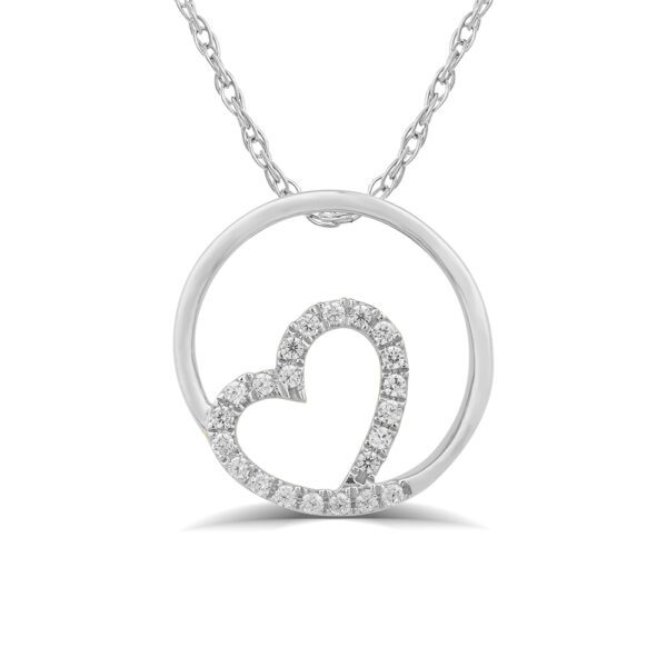 1/5 CT TW Sterling Silver Heart Shaped Lab Created Diamond Necklace | Willa