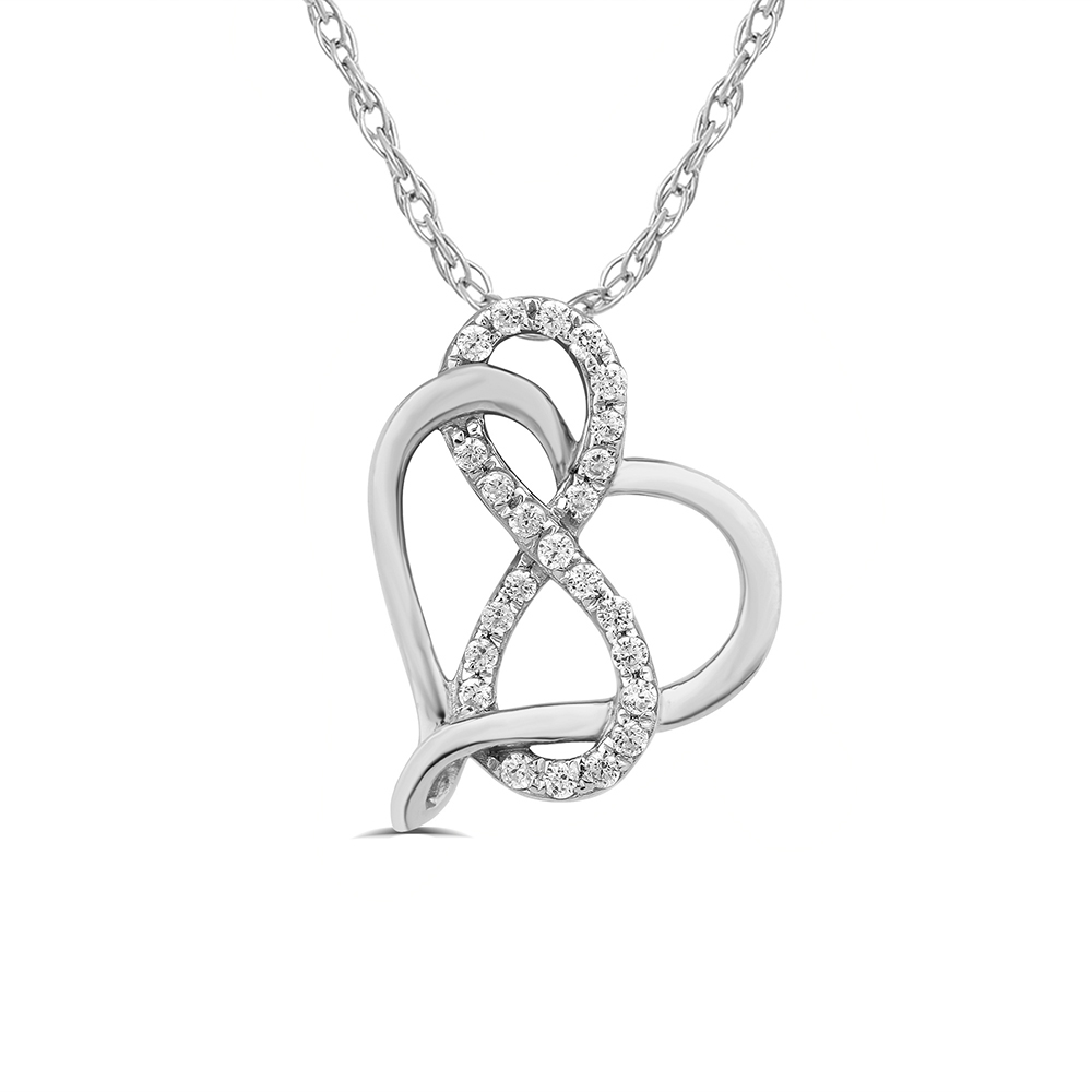 Silver 1/6 CT TW Lab Created Infinity Heart Diamond Necklace | Eris