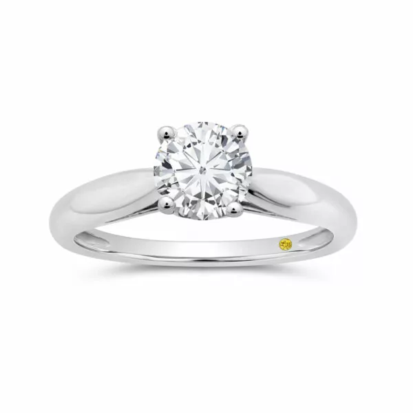 1 CT TW Lab Grown Solitaire Diamond Ring with Accent Diamond | Angi
