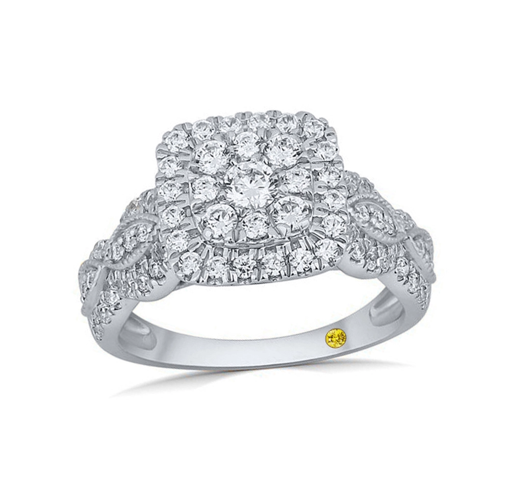 1 CT TW Lab Created Diamond Cluster Engagement Ring | Cari | La Joya