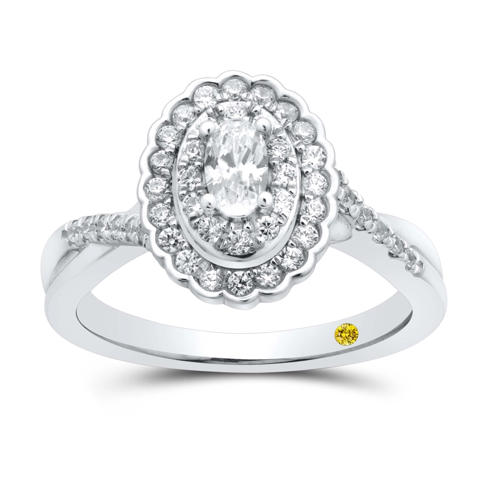 Floral Lab Created Diamond Engagement Ring (3/4 ct. tw.) | Tais