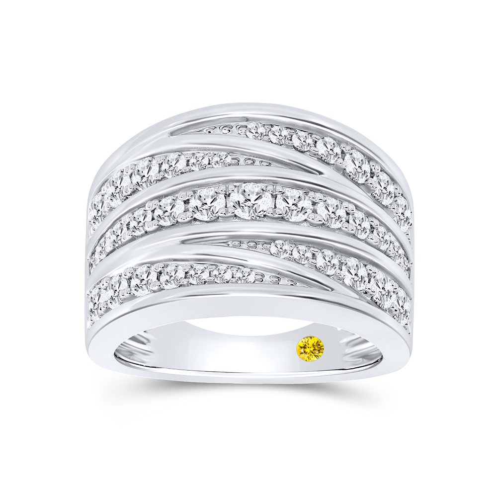 Multi Row Lab Created Diamond Anniversary Ring in 925 Sterling Silver | Tyla