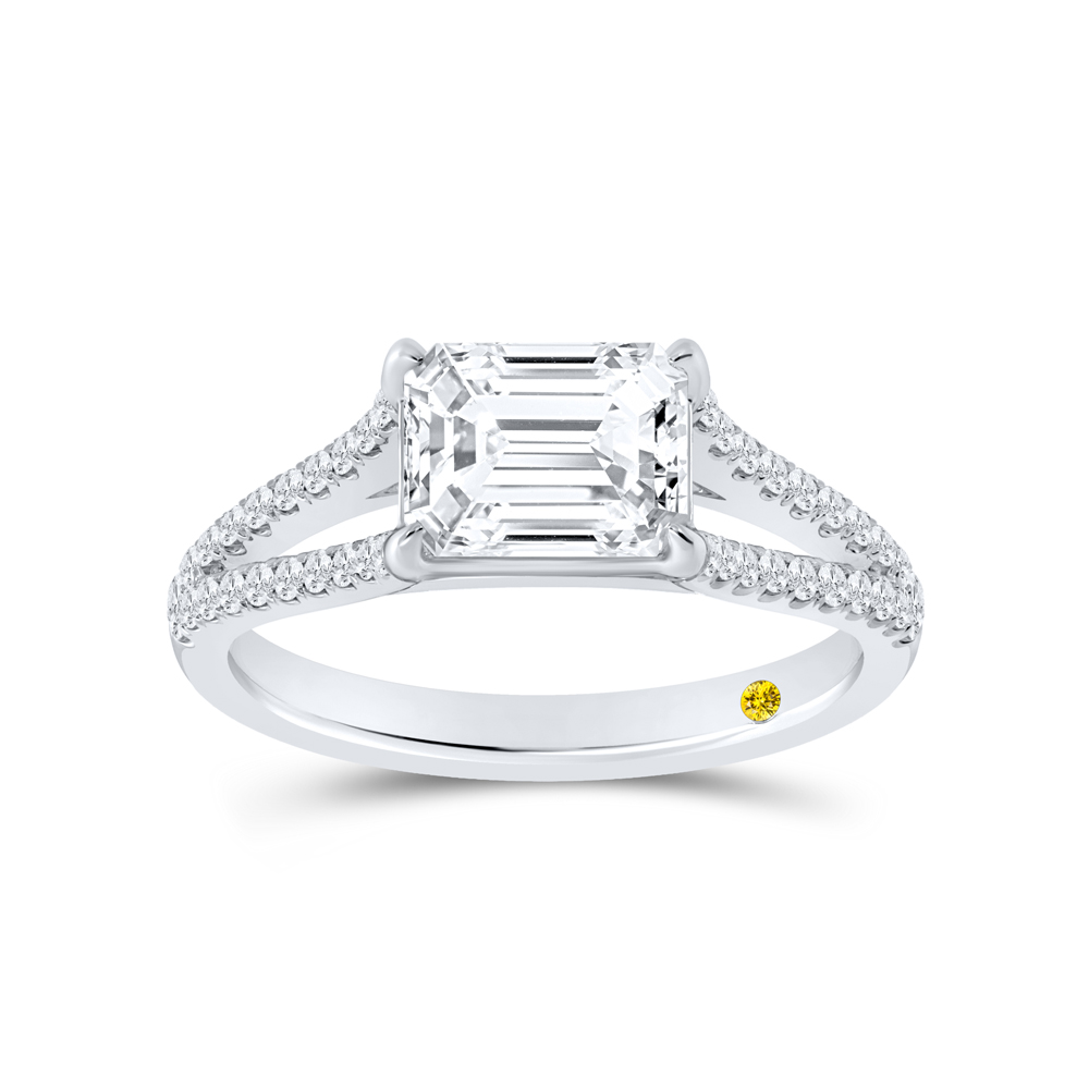 Emerald Cut Lab Grown Diamond Engagement Ring | Aelia