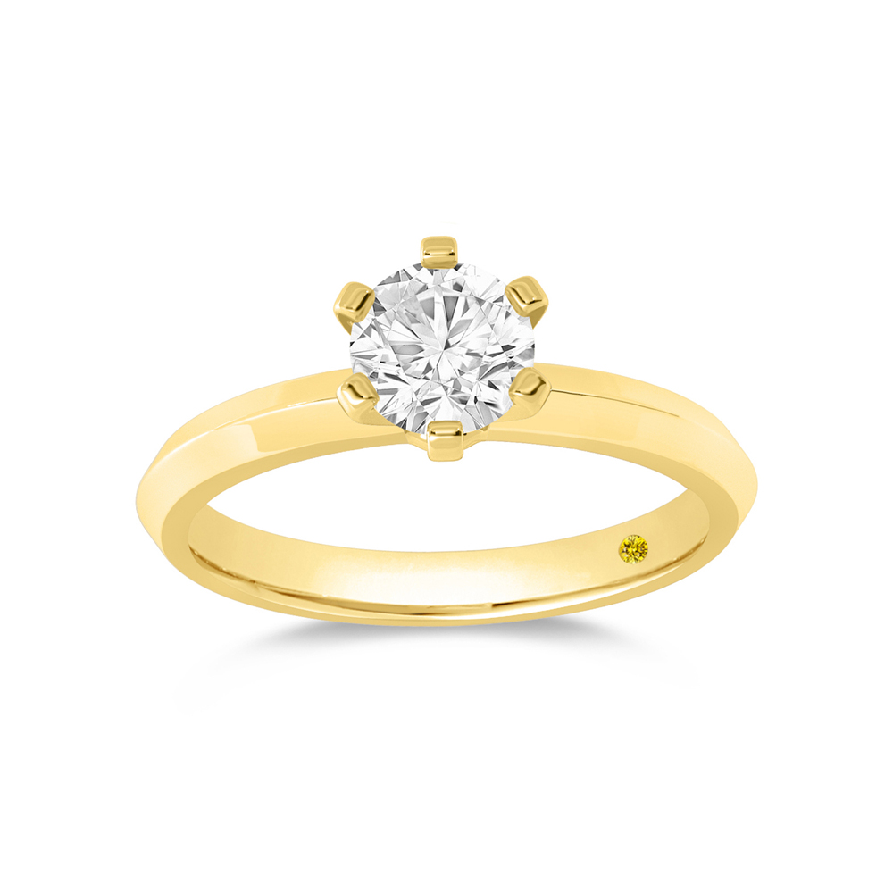 Lab Grown Solitaire Engagement Ring in Gold | Amba