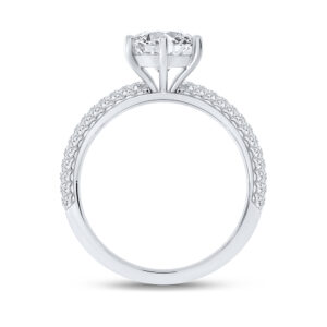 Lab Created Pave Set Diamond Engagement Ring in Gold | Bela