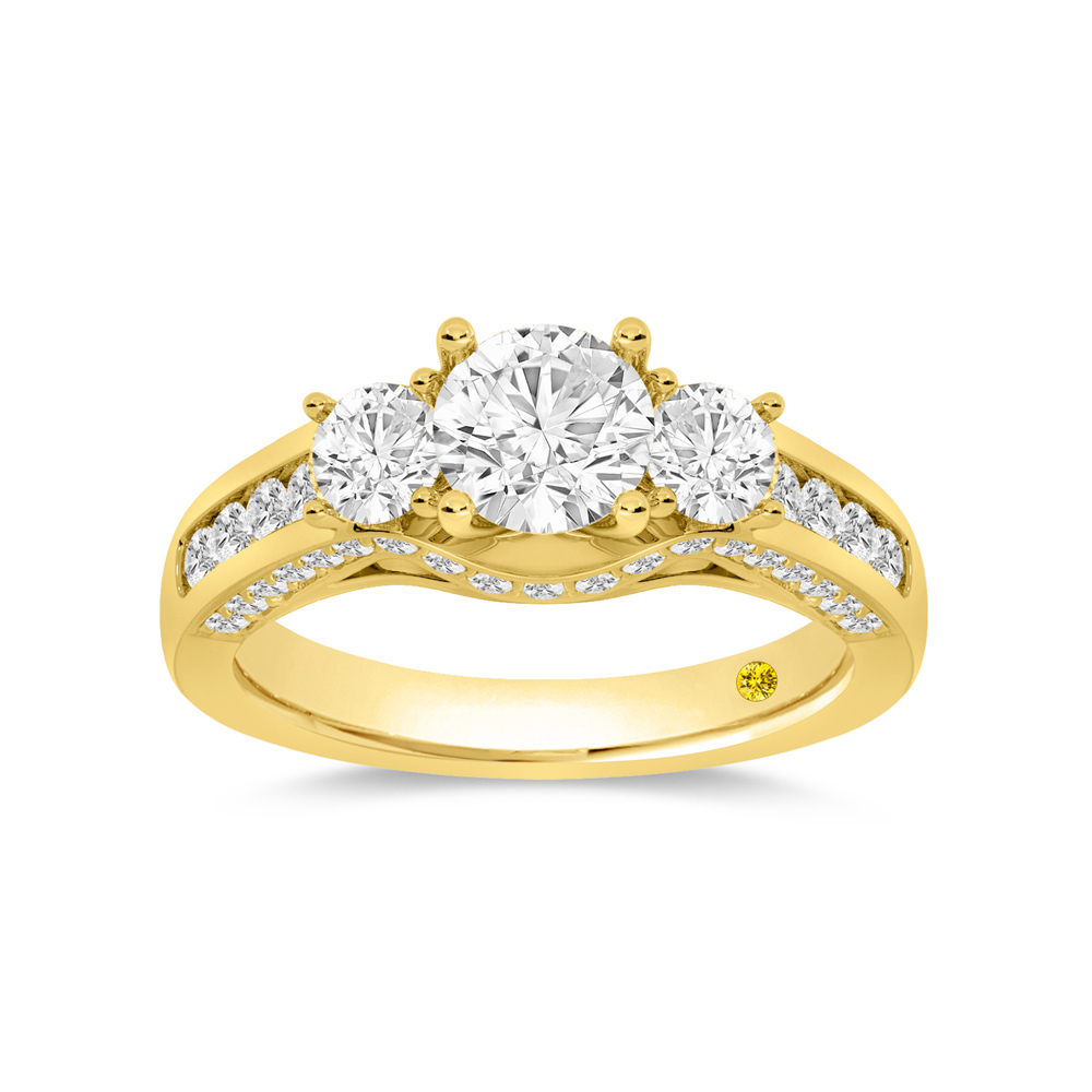 Channel Set Three Stone Lab Created Diamond Engagement Ring | Osha