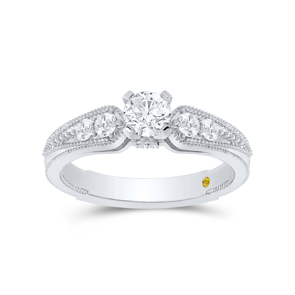 Milgrain Shank Lab Grown Diamond Engagement Ring | Ash