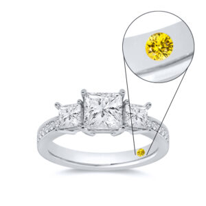 Lab Grown Three Stone Princess Cut Diamond Engagement Ring | Abby