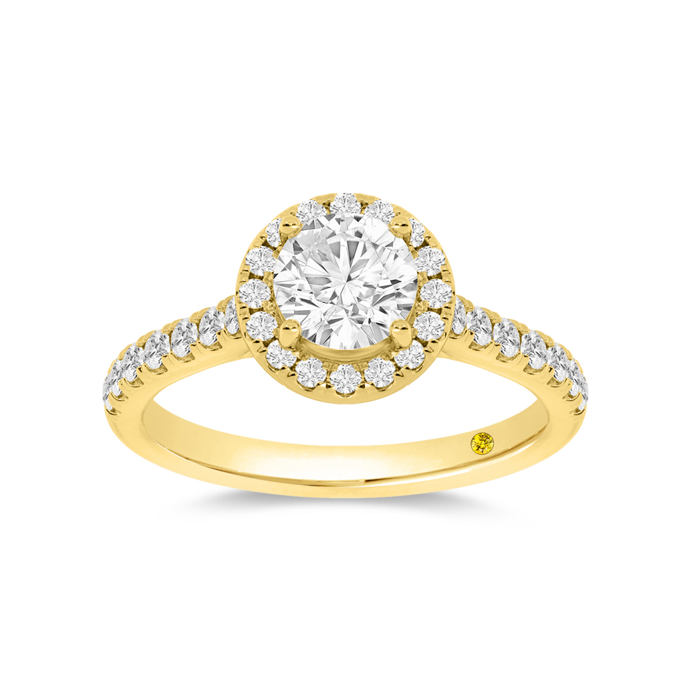 Lab Created Halo Diamond Engagement Ring in Gold | Teri