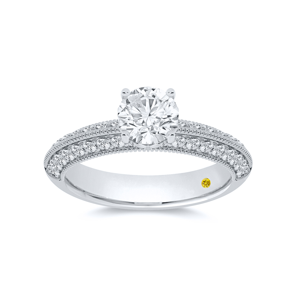 Lab Grown Round Diamond Engagement Ring in Gold | Shai